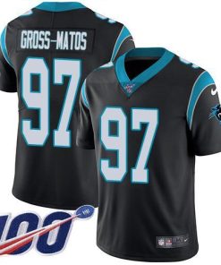 Nike Carolina Panthers #97 Yetur Gross-Matos Black Team Color Men's Stitched NFL 100th Season Vapor Untouchable Limited Jersey Men's
