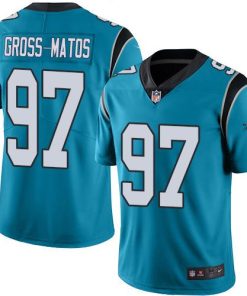 Nike Carolina Panthers #97 Yetur Gross-Matos Blue Men's Stitched NFL Limited Rush Jersey Men's