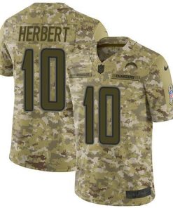 Nike Chargers #10 Justin Herbert Camo Men's Stitched NFL Limited 2018 Salute To Service Jersey