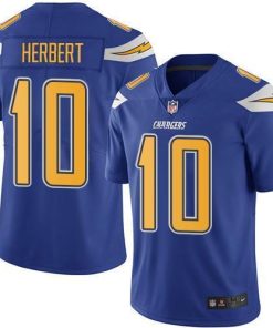 Nike Chargers #10 Justin Herbert Electric Blue Men's Stitched NFL Limited Rush Jersey