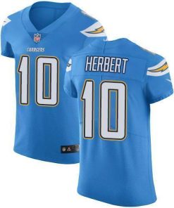 Nike Chargers #10 Justin Herbert Electric Blue Alternate Men's Stitched NFL New Elite Jersey