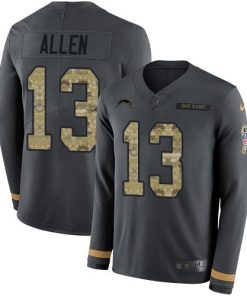 Nike Chargers #13 Keenan Allen Anthracite Salute To Service Men's Stitched NFL Limited Therma Long Sleeve Jersey