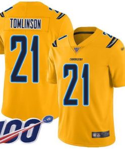 Nike Chargers #21 LaDainian Tomlinson Gold Men's Stitched NFL Limited Inverted Legend 100th Season Jersey