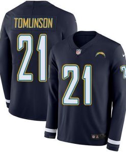Nike Chargers #21 LaDainian Tomlinson Navy Blue Team Color Men's Stitched NFL Limited Therma Long Sleeve Jersey