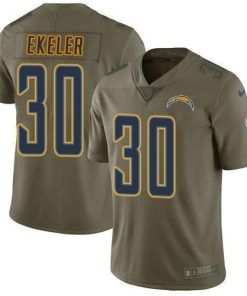 Nike Chargers #30 Austin Ekeler Olive Men's Stitched NFL Limited 2017 Salute To Service Jersey