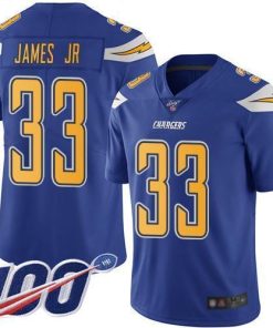 Nike Chargers #33 Derwin James Jr Electric Blue Men's Stitched NFL Limited Rush 100th Season Jersey