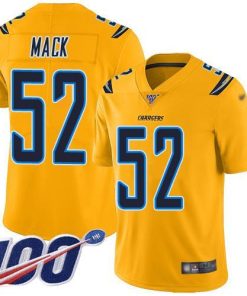 Nike Chargers #52 Khalil Mack Gold Men's Stitched NFL Limited Inverted Legend 100th Season Jersey