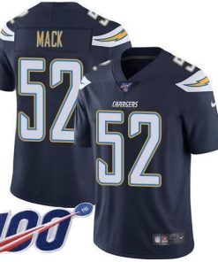 Nike Chargers #52 Khalil Mack Navy Blue Team Color Men's Stitched NFL 100th Season Vapor Limited Jersey