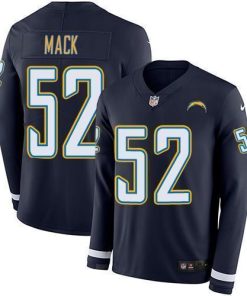 Nike Chargers #52 Khalil Mack Navy Blue Team Color Men's Stitched NFL Limited Therma Long Sleeve Jersey