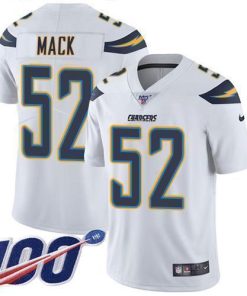 Nike Chargers #52 Khalil Mack White Men's Stitched NFL 100th Season Vapor Limited Jersey