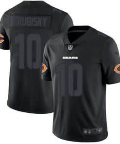 Nike Chicago Bears #10 Mitchell Trubisky Black Men's Stitched NFL Limited Rush Impact Jersey Men's