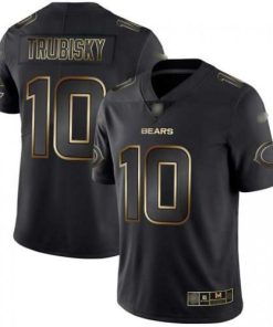 Nike Chicago Bears #10 Mitchell Trubisky Black/Gold Men's Stitched NFL Vapor Untouchable Limited Jersey Men's