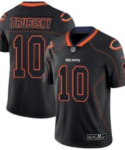 Nike Chicago Bears #10 Mitchell Trubisky Lights Out Black Men's Stitched NFL Limited Rush Jersey Men's