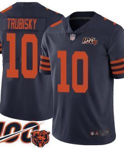 Nike Chicago Bears #10 Mitchell Trubisky Navy Blue Alternate Men's Stitched NFL 100th Season Vapor Limited Jersey Men's