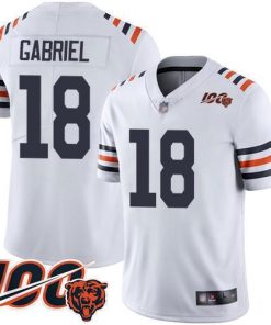 Nike Chicago Bears #18 Taylor Gabriel White Alternate Men's Stitched NFL Vapor Untouchable Limited 100th Season Jersey Men's