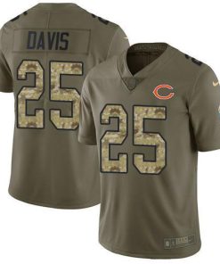 Nike Chicago Bears #25 Mike Davis Olive/Camo Men's Stitched NFL Limited 2017 Salute To Service Jersey Men's