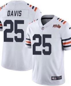 Nike Chicago Bears #25 Mike Davis White Alternate Men's Stitched NFL Vapor Untouchable Limited 100th Season Jersey Men's