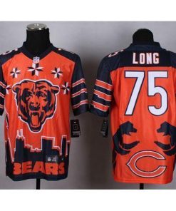Nike Chicago Bears #75 Kyle Long Orange Men's Stitched NFL Elite Noble Fashion Jersey Men's