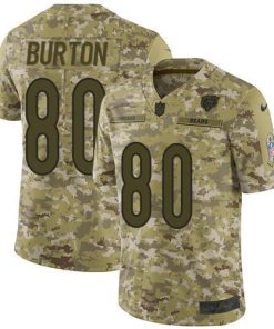 Nike Chicago Bears #80 Trey Burton Camo Men's Stitched NFL Limited 2018 Salute To Service Jersey Men's
