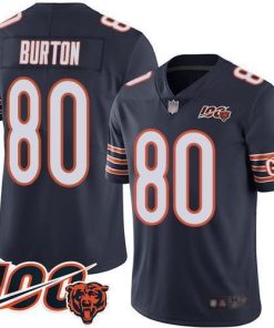 Nike Chicago Bears #80 Trey Burton Navy Blue Team Color Men's Stitched NFL 100th Season Vapor Limited Jersey Men's