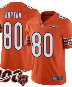Nike Chicago Bears #80 Trey Burton Orange Men's Stitched NFL Limited Rush 100th Season Jersey Men's