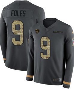 Nike Chicago Bears #9 Nick Foles Anthracite Salute to Service Men's Stitched NFL Limited Therma Long Sleeve Jersey Men's
