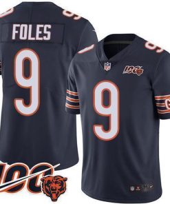 Nike Chicago Bears #9 Nick Foles Navy Blue Team Color Men's Stitched NFL 100th Season Vapor Untouchable Limited Jersey Men's