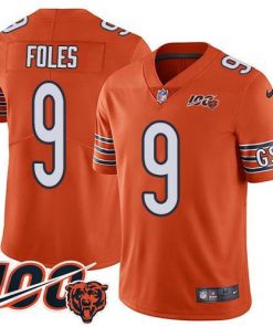 Nike Chicago Bears #9 Nick Foles Orange Men's Stitched NFL Limited Rush 100th Season Jersey Men's