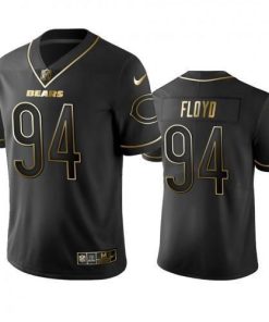 Nike Chicago Bears #94 Leonard Floyd Black Golden Limited Edition Stitched NFL Jersey Men's