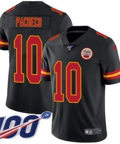 Nike Chiefs #10 Isiah Pacheco Black Men's Stitched NFL Limited Rush 100th Season Jersey