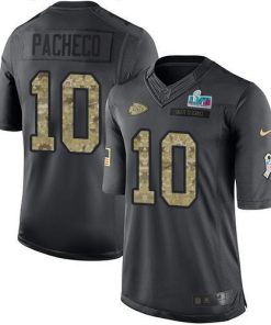 Nike Chiefs #10 Isiah Pacheco Black Super Bowl LVII Patch Men's Stitched NFL Limited 2016 Salute To Service Jersey