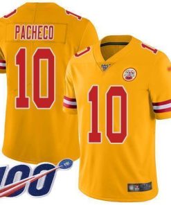 Nike Chiefs #10 Isiah Pacheco Gold Men's Stitched NFL Limited Inverted Legend 100th Season Jersey