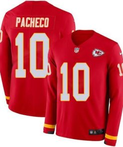 Nike Chiefs #10 Isiah Pacheco Red Team Color Men's Stitched NFL Limited Therma Long Sleeve Jersey