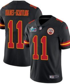 Nike Chiefs #11 Marquez Valdes-Scantling Black Super Bowl LVII Patch Men's Stitched NFL Limited Rush Jersey