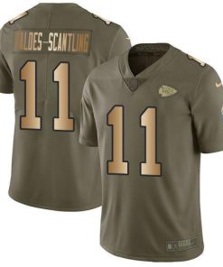 Nike Chiefs #11 Marquez Valdes-Scantling Olive/Gold Men's Stitched NFL Limited 2017 Salute To Service Jersey