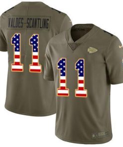 Nike Chiefs #11 Marquez Valdes-Scantling Olive/USA Flag Men's Stitched NFL Limited 2017 Salute To Service Jersey