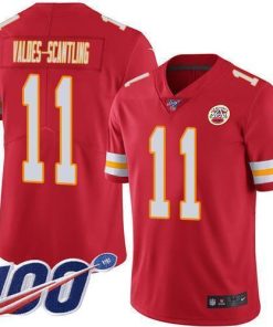 Nike Chiefs #11 Marquez Valdes-Scantling Red Team Color Men's Stitched NFL 100th Season Vapor Limited Jersey