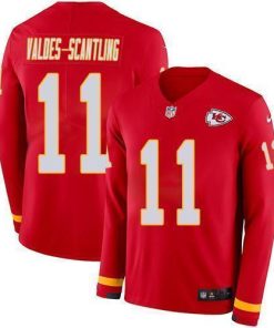 Nike Chiefs #11 Marquez Valdes-Scantling Red Team Color Men's Stitched NFL Limited Therma Long Sleeve Jersey