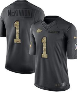 Nike Chiefs #1 Jerick McKinnon Black Men's Stitched NFL Limited 2016 Salute To Service Jersey