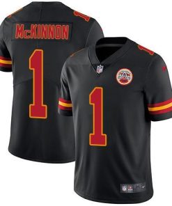 Nike Chiefs #1 Jerick McKinnon Black Men's Stitched NFL Limited Rush Jersey