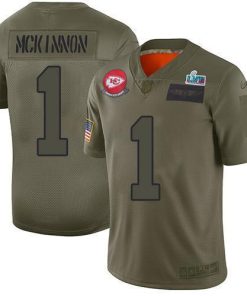 Nike Chiefs #1 Jerick McKinnon Camo Super Bowl LVII Patch Men's Stitched NFL Limited 2019 Salute To Service Jersey