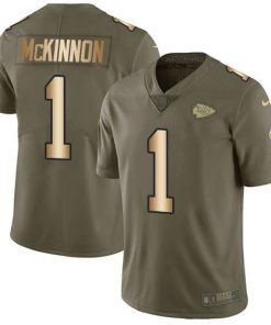 Nike Chiefs #1 Jerick McKinnon Olive/Gold Men's Stitched NFL Limited 2017 Salute To Service Jersey