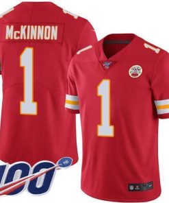 Nike Chiefs #1 Jerick McKinnon Red Team Color Men's Stitched NFL 100th Season Vapor Limited Jersey