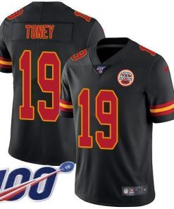 Nike Chiefs #19 Kadarius Toney Black Men's Stitched NFL Limited Rush 100th Season Jersey