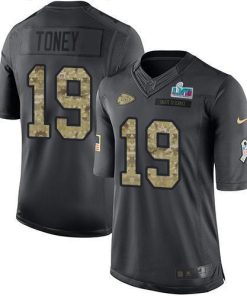 Nike Chiefs #19 Kadarius Toney Black Super Bowl LVII Patch Men's Stitched NFL Limited 2016 Salute To Service Jersey