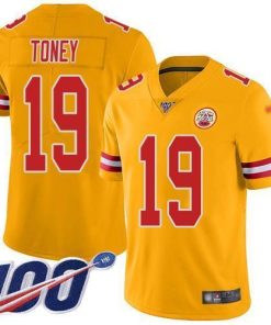Nike Chiefs #19 Kadarius Toney Gold Men's Stitched NFL Limited Inverted Legend 100th Season Jersey
