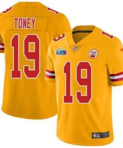 Nike Chiefs #19 Kadarius Toney Gold Super Bowl LVII Patch Men's Stitched NFL Limited Inverted Legend Jersey