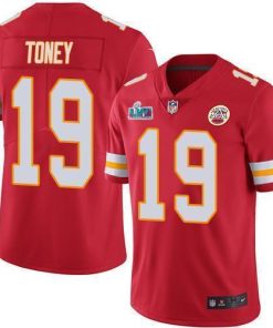 Nike Chiefs #19 Kadarius Toney Red Team Color Super Bowl LVII Patch Men's Stitched NFL Vapor Untouchable Limited Jersey