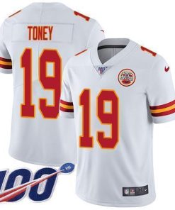 Nike Chiefs #19 Kadarius Toney White Men's Stitched NFL 100th Season Vapor Limited Jersey