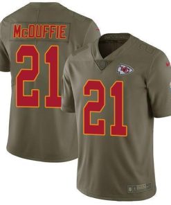 Nike Chiefs #21 Trent McDuffie Olive Men's Stitched NFL Limited 2017 Salute To Service Jersey
